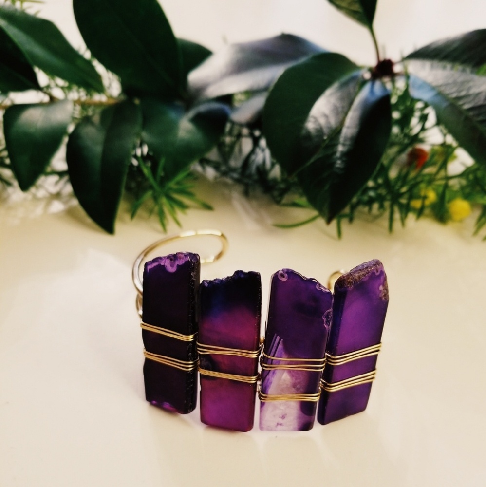 Purple Agate Cuff Bracelet